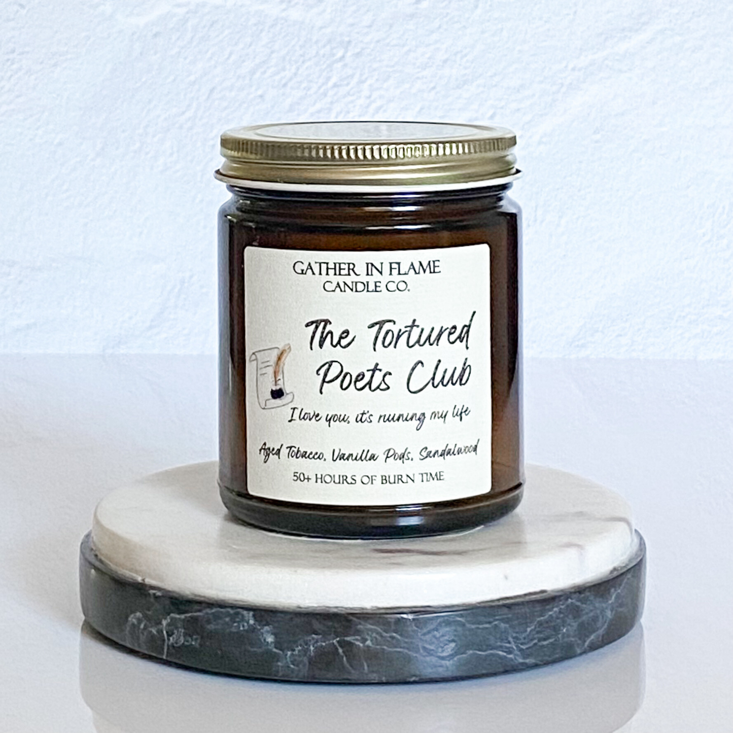 The Tortured Poets Club Coconut Wax, Wooden X Wick Candle