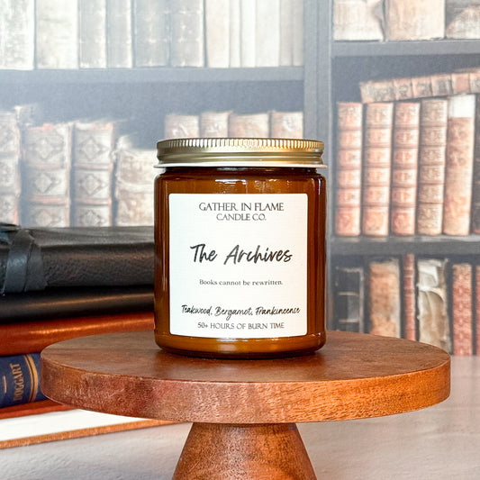 The Archives (Empyrean-Inspired) Coconut Wax, Wooden Wick Candle