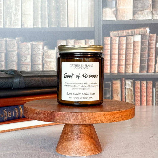 Book of Brennan (Empyrean-Inspired) Coconut Wax, Wooden Wick Candle