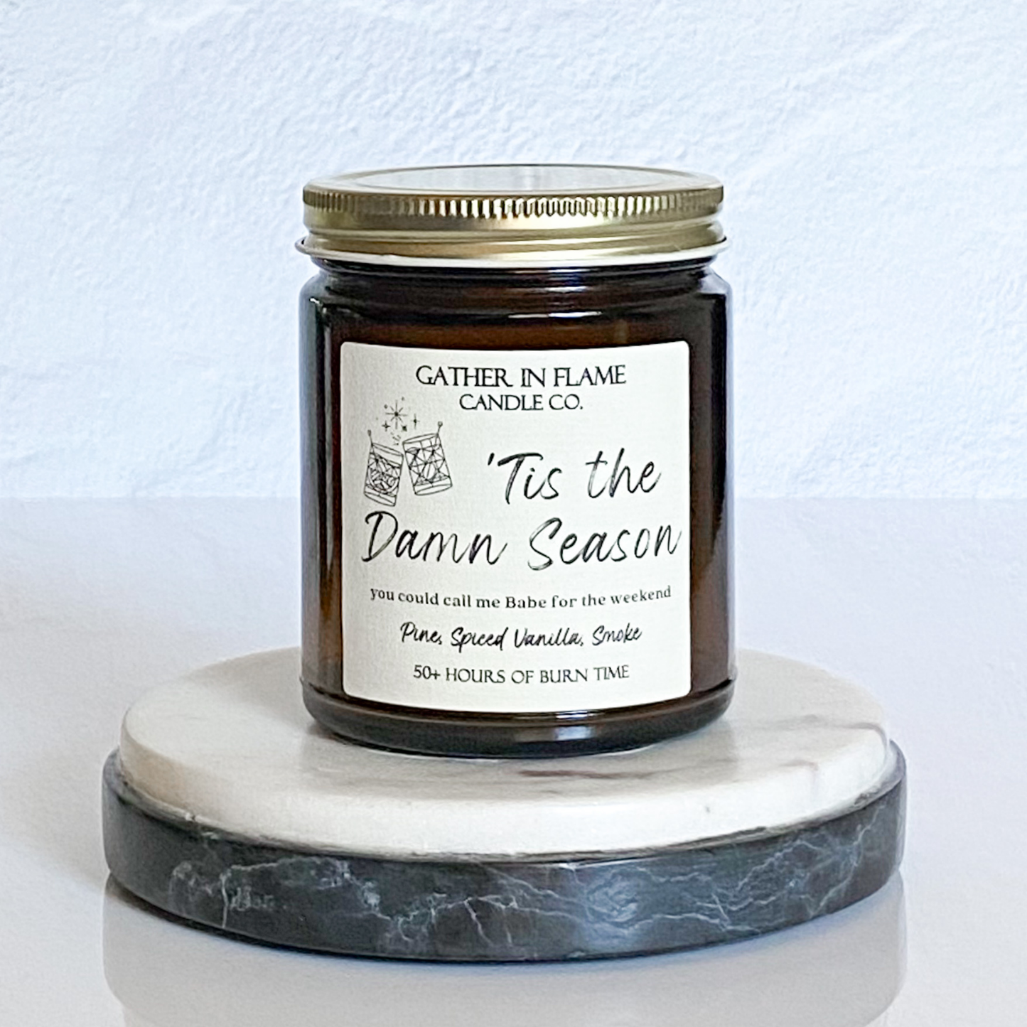 'Tis the Damn Season Coconut Wax, Wooden X Wick Candle