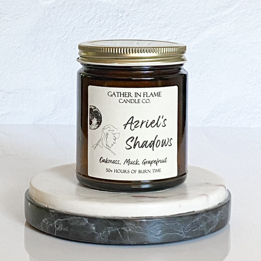 Azriel's Shadows Coconut Wax, X-Wooden Wick Candle