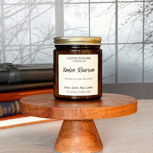 Xaden Riorson (Empyrean-Inspired) Coconut Wax, Wooden Wick Candle