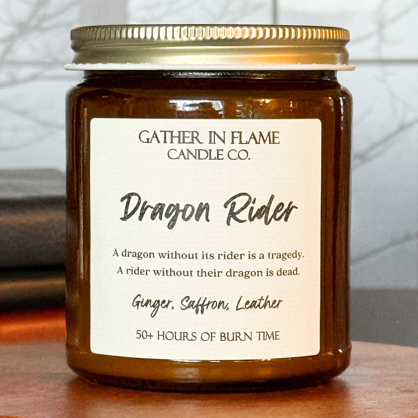 Dragon Rider (Empyrean-Inspired) Coconut Wax, Wooden Wick Candle