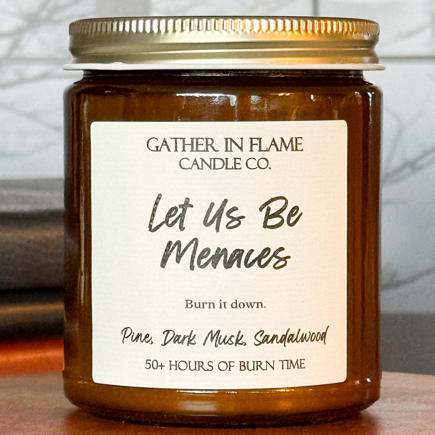 Let Us Be Menaces (Empyrean-Inspired) Coconut Wax, Wooden Wick Candle