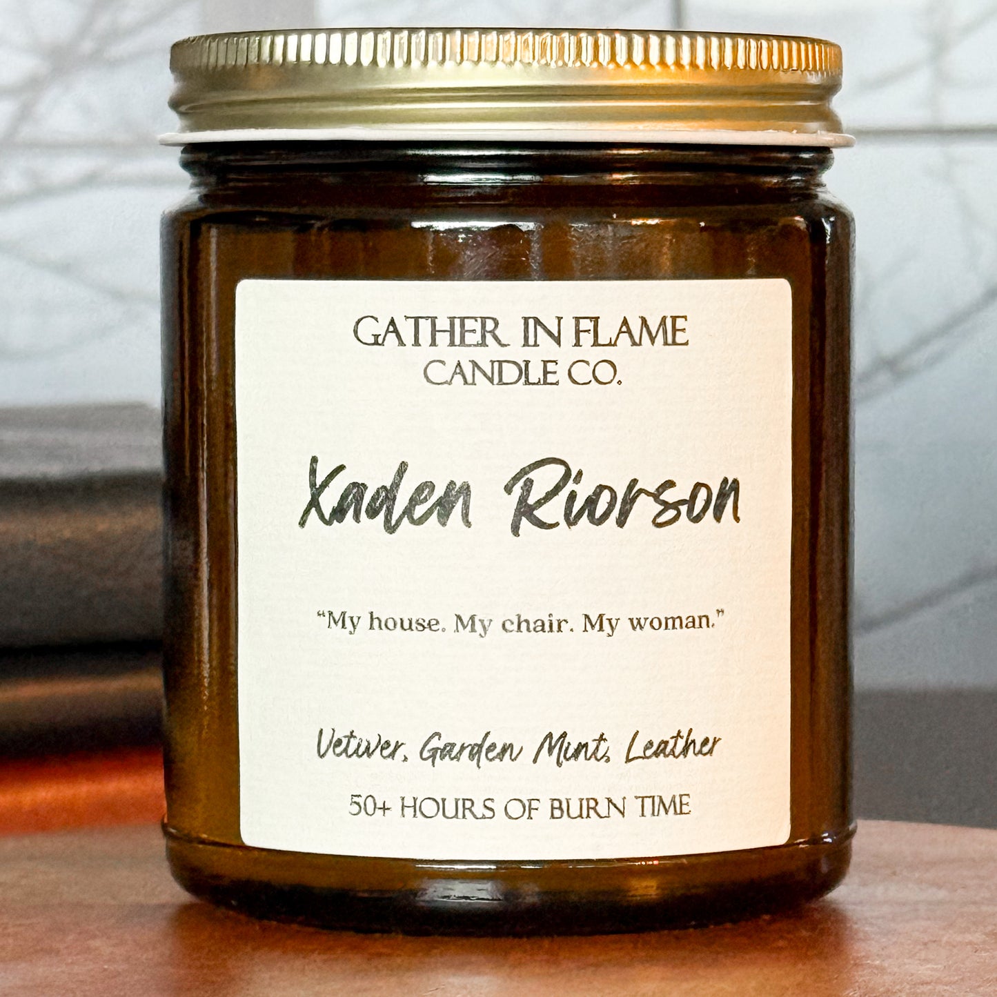 Xaden Riorson (Empyrean-Inspired) Coconut Wax, Wooden Wick Candle