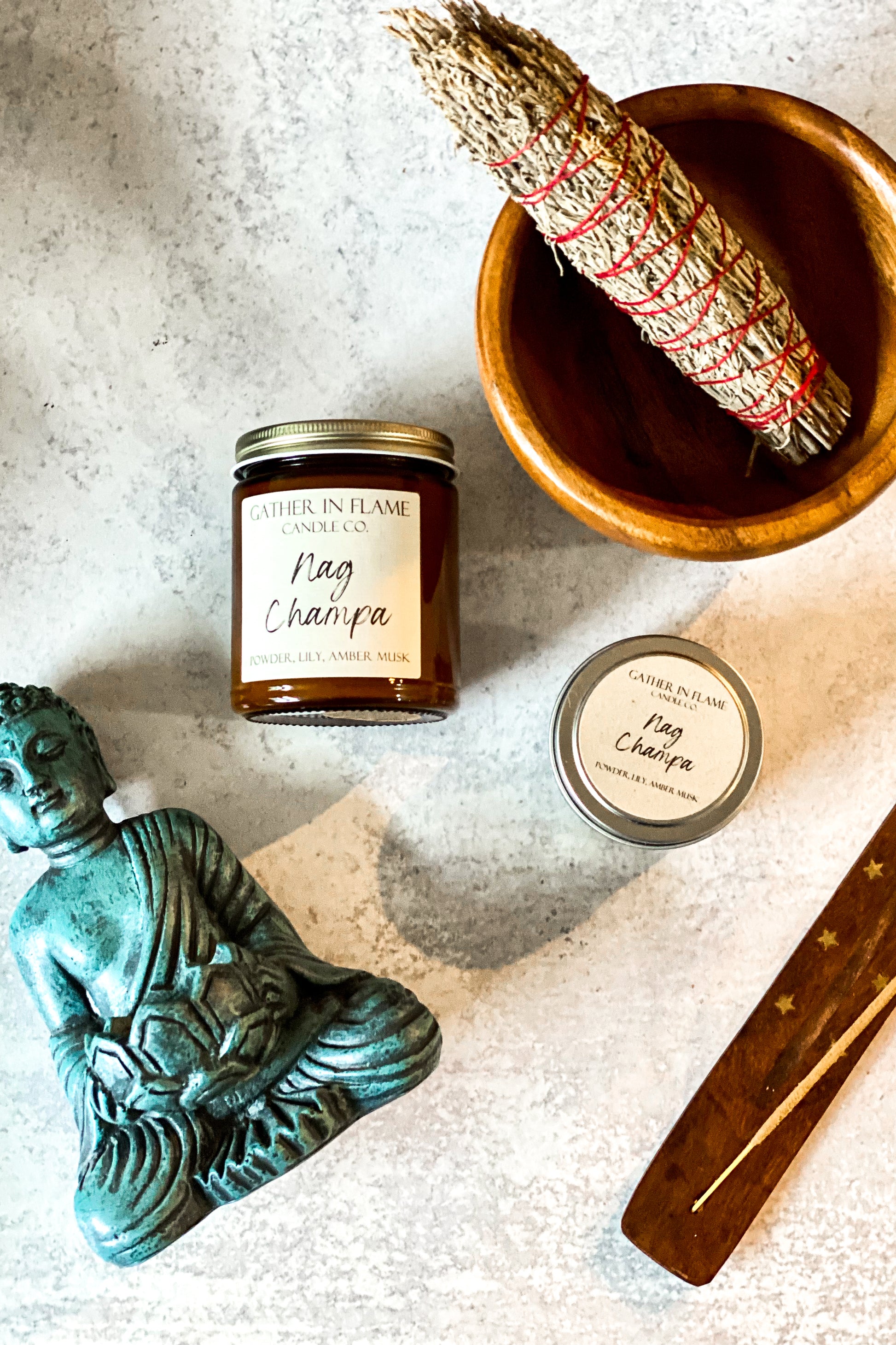 Nag Champa 8oz Coconut Soy Wax Candle Patchouli Vanilla Rose Scented Candle  Indian Incense Candle Gift for Her / Him 